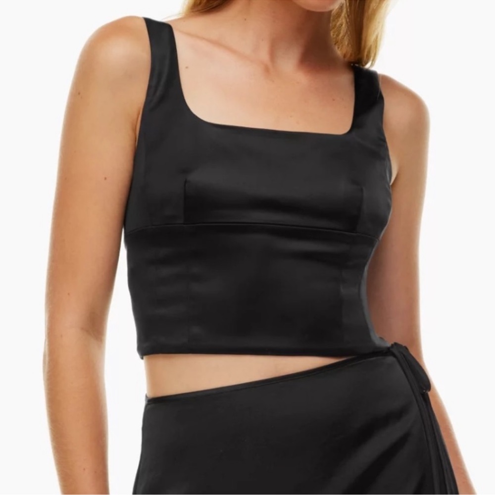 Aritzia Wilfred Vegan Leather Square Neck Tank